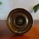 Old brass candle holder and its candle 21.5 cm