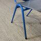 Lot of 25 gray wood school chairs with blue feet Netherlands 70s/80s