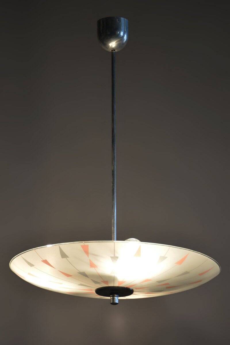 Mid-Century Chandelier in Chromed Steel by Napako, Czech, 1950s