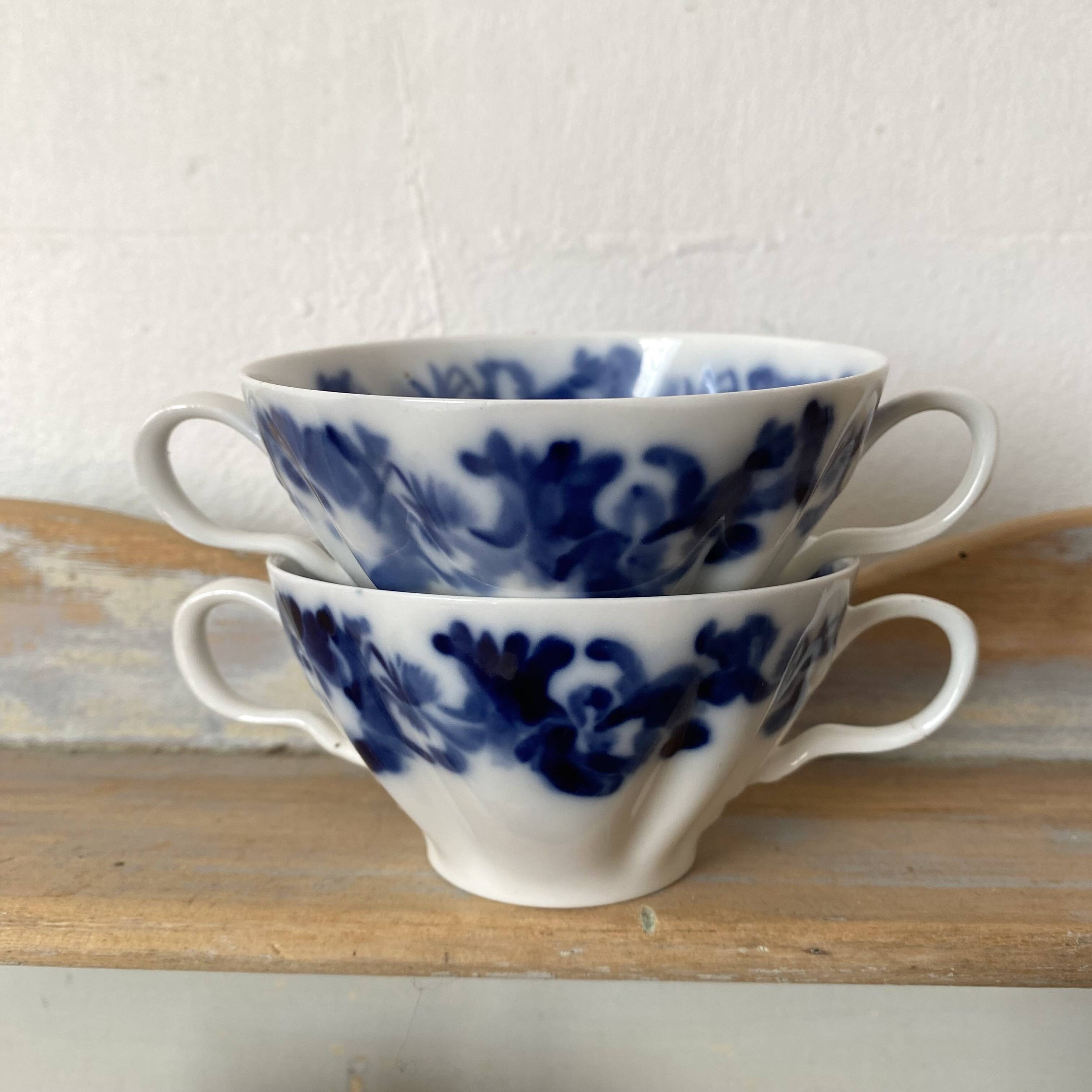 Tasses anciennes en porcelaine Haviland & Co Limoges, H&C France