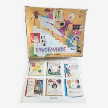 Lotto type game - "The game of savoir-vivre" Fernand Nathan 60' 70' vintage