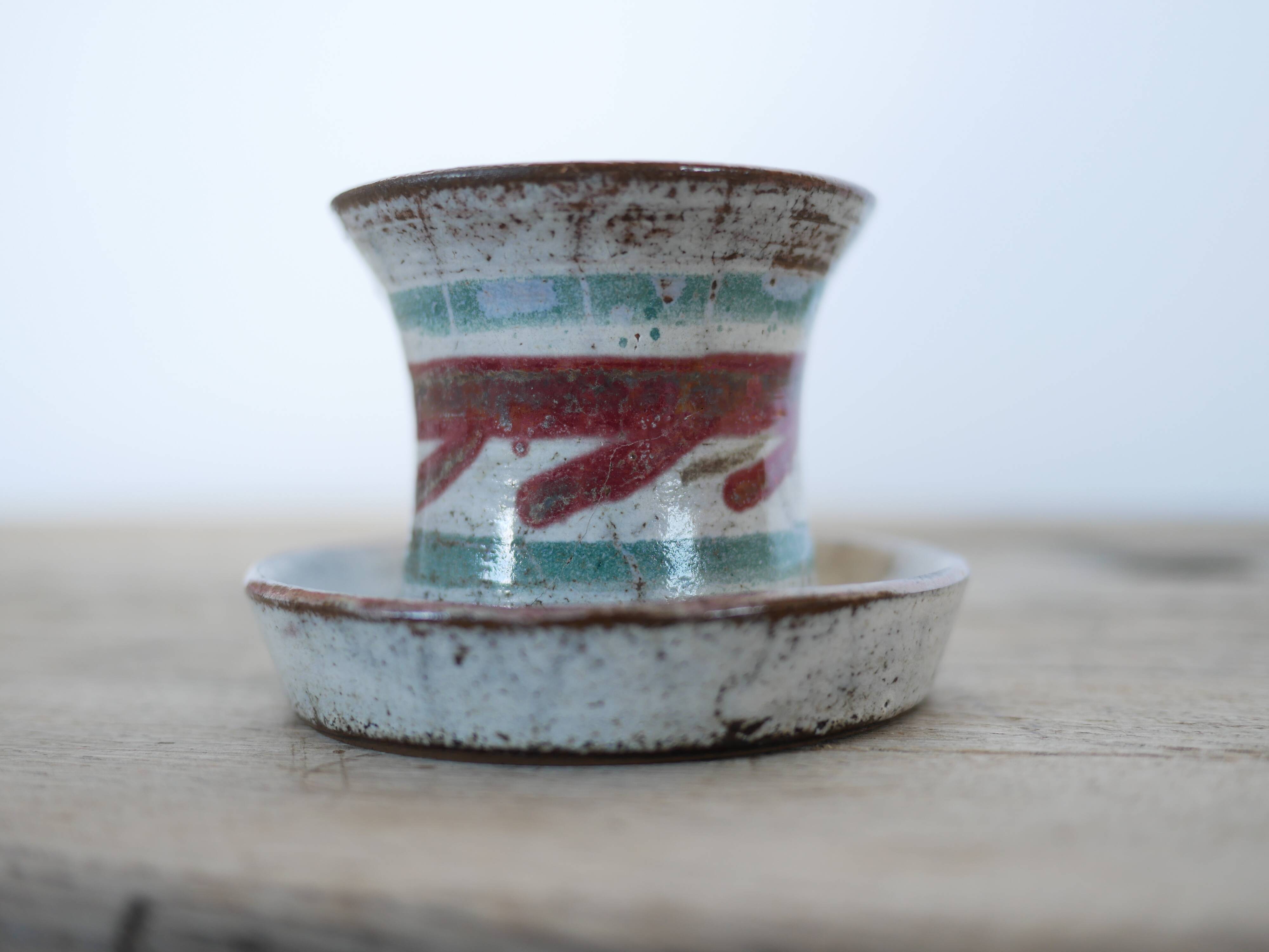 Vintage ceramic candle holder by Atelier Le Mûrier, Vallauris