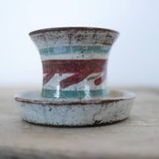 Vintage ceramic candle holder by Atelier Le Mûrier, Vallauris