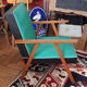 Fauteuil skaï bicolore des années 50