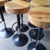 6 high bar stools wood and metal