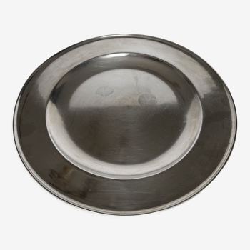 Circular pewter dish