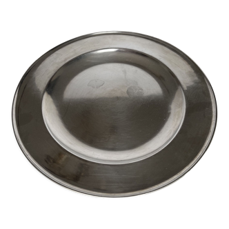 Circular pewter dish