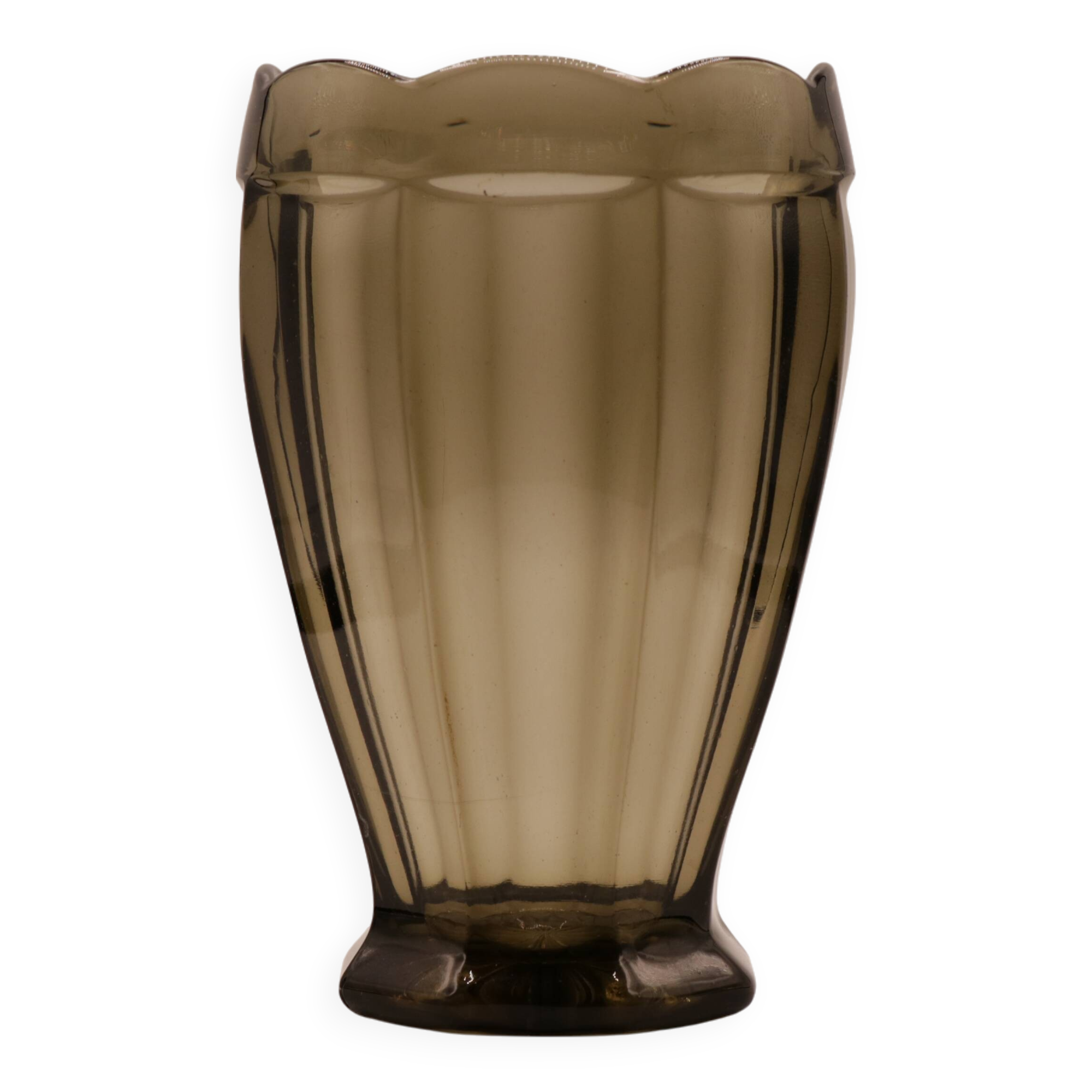 Vintage smoked glass vase