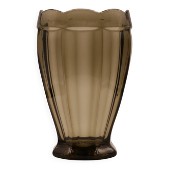 Vintage smoked glass vase