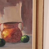 Nature morte au vin et aux fruits par E.W. Freu