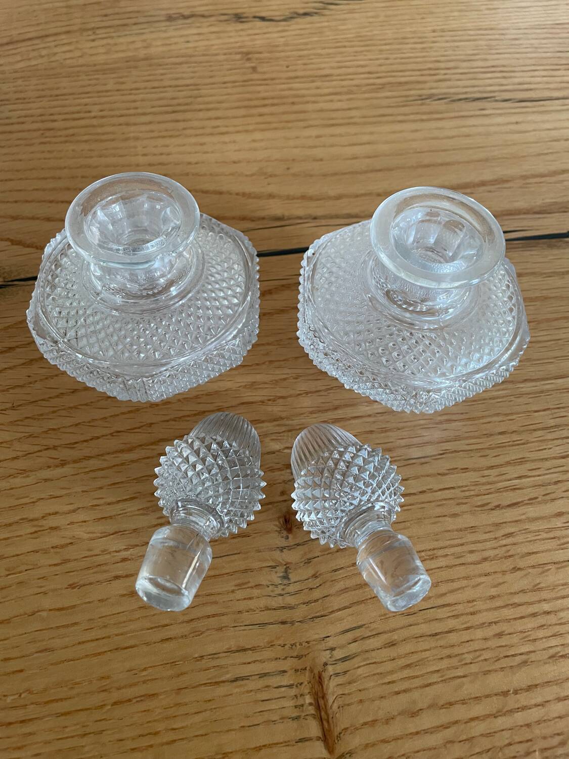 Pair of 19th-century Saint Louis perfume bottles