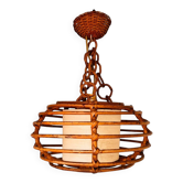 Vintage rattan suspension cage, 1950s