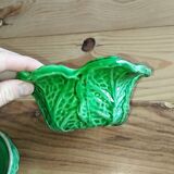 Vintage ceramic barbotine bonbonnière in the shape of a cabbage – 1950s