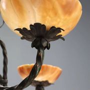 Antique Art Nouveau metal chandelier with 6 lights, Italy, 20th century.