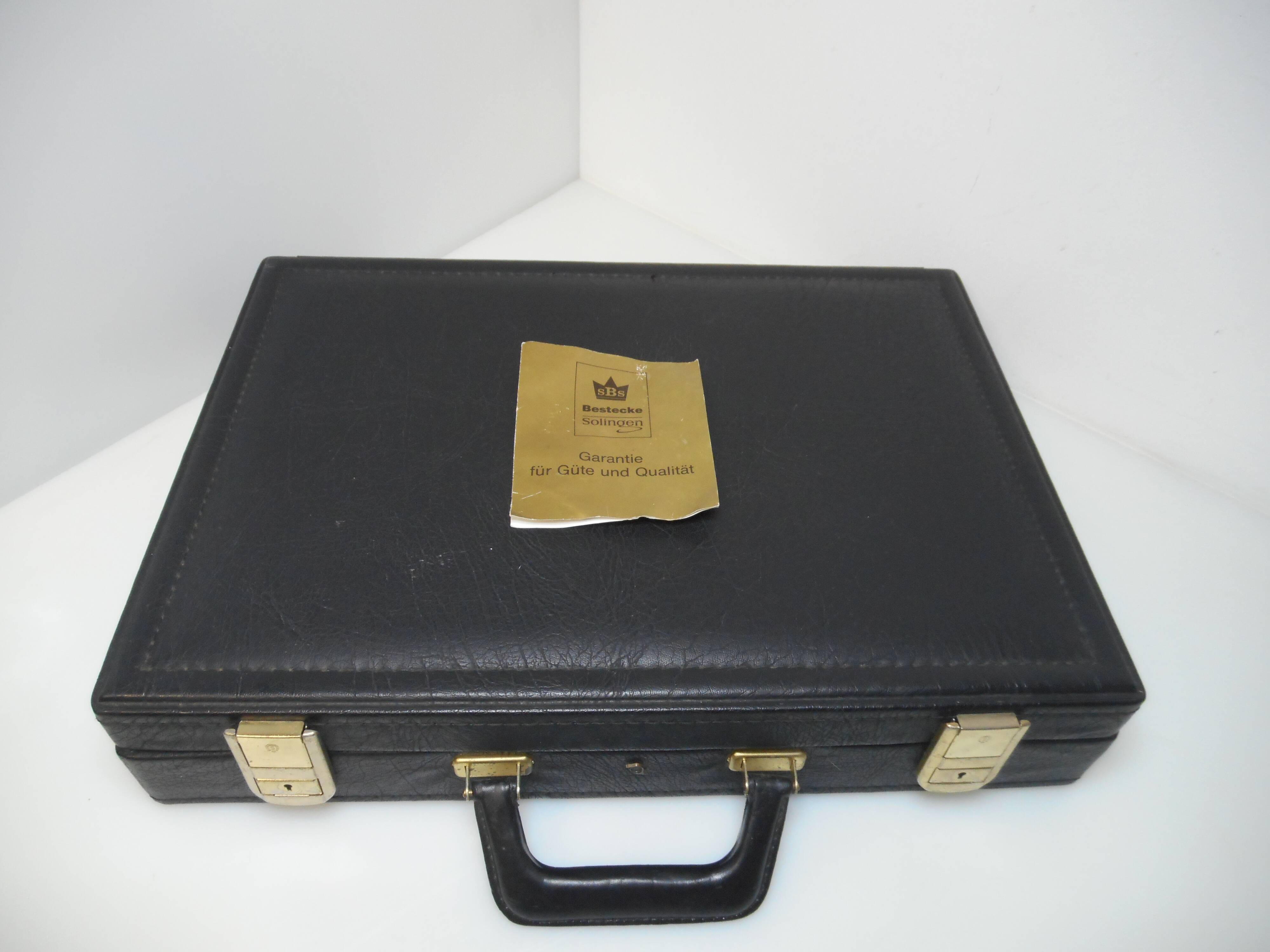 Householder Solingen Bestecke gold-plated 59 pieces in briefcase and bulk