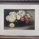 Tableau bouquet de roses signé Dworak début 20e + Cadre Post Impressionniste