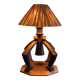 Lampe de table Wabi Wabi fabriquée à la main avec abat-jour en raphia, Pays-Bas, années 1930