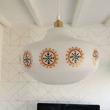 Vintage glass pendant lamp from the 70s