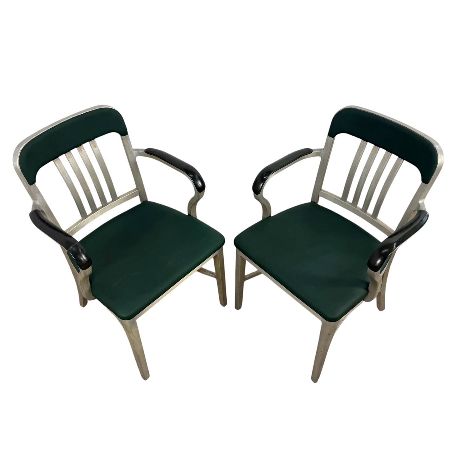 Rare pair of american aluminum Goodform armchairs