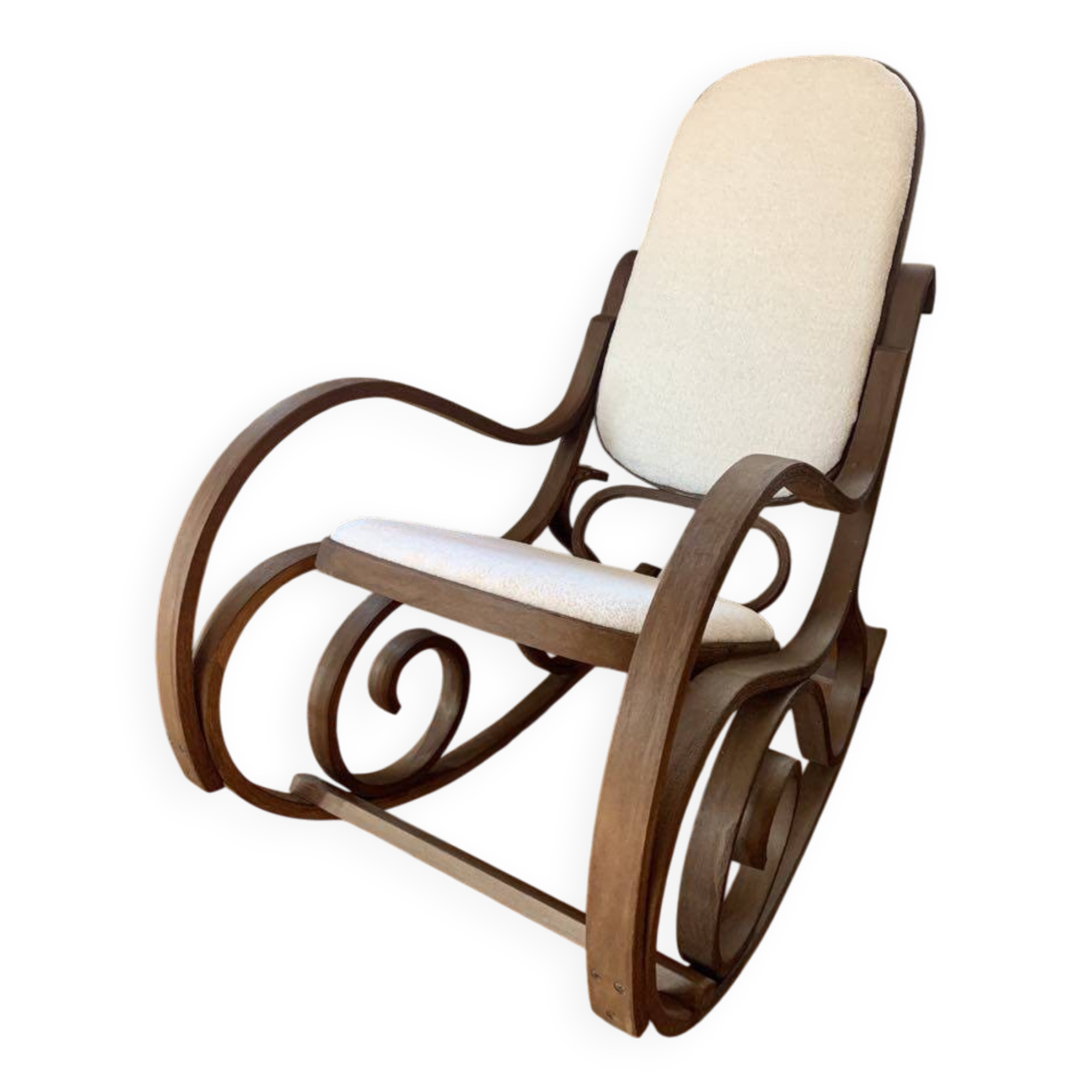 White terry fabric rocking chair