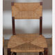 Set of 6 oak rush chairs, French work, 1950.