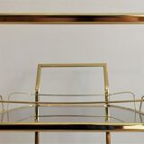 Serves golden trolley bar with wheels, in golden brass of the 80'S