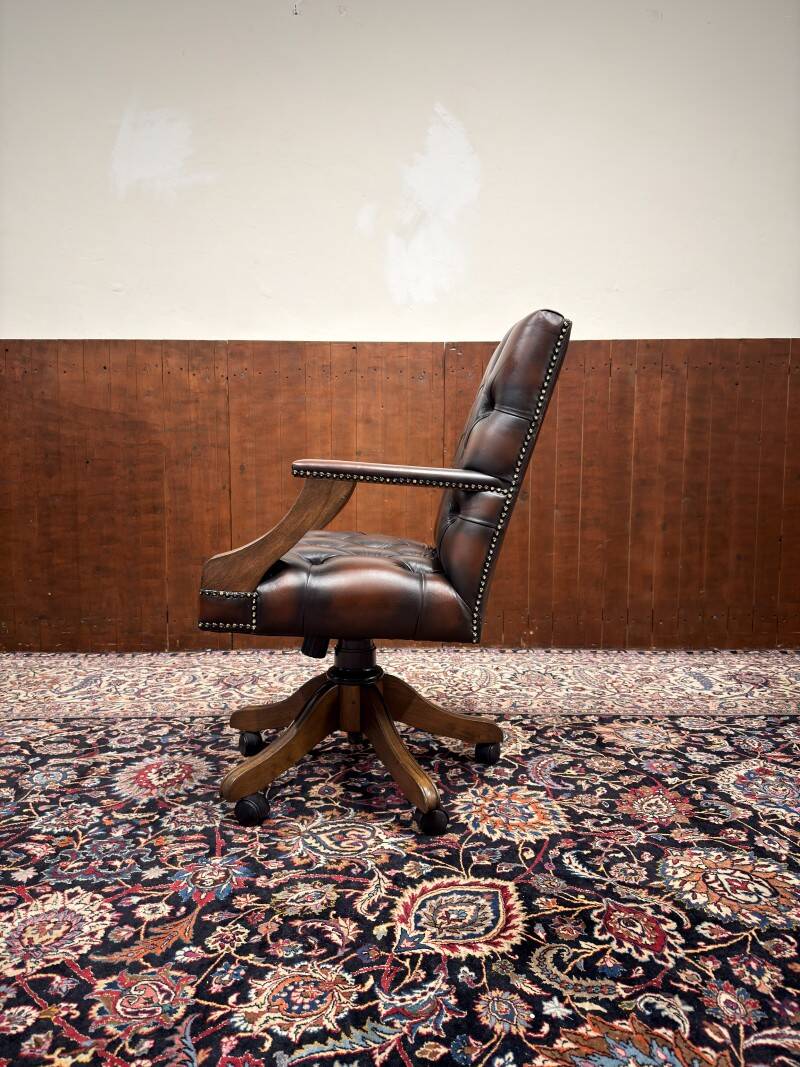 Classic English Oxblood Chesterfield President Chair