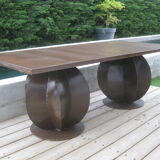 Restored iron dining table