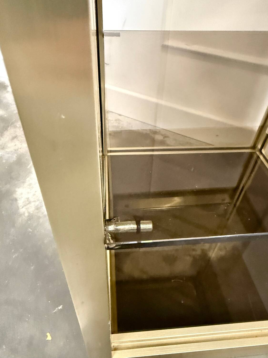 70s console smoked glass