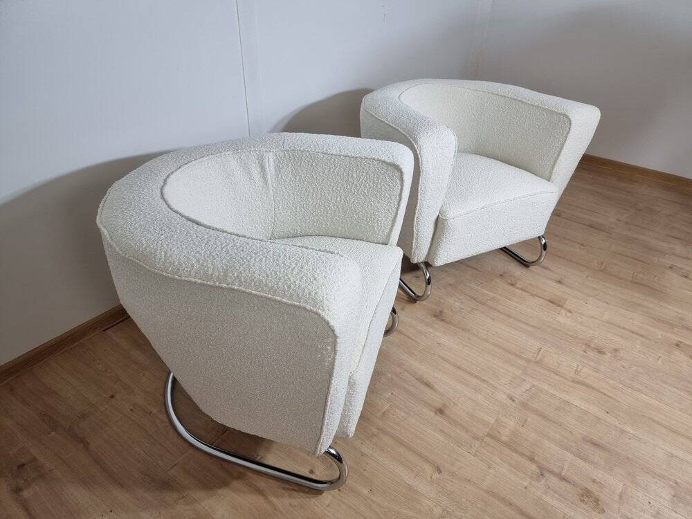 Fauteuils Chromés par Jindrich Halabala, Set de 2