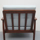 Fauteuil en teck des années 1960 nouveaux coussins en gris-bleu