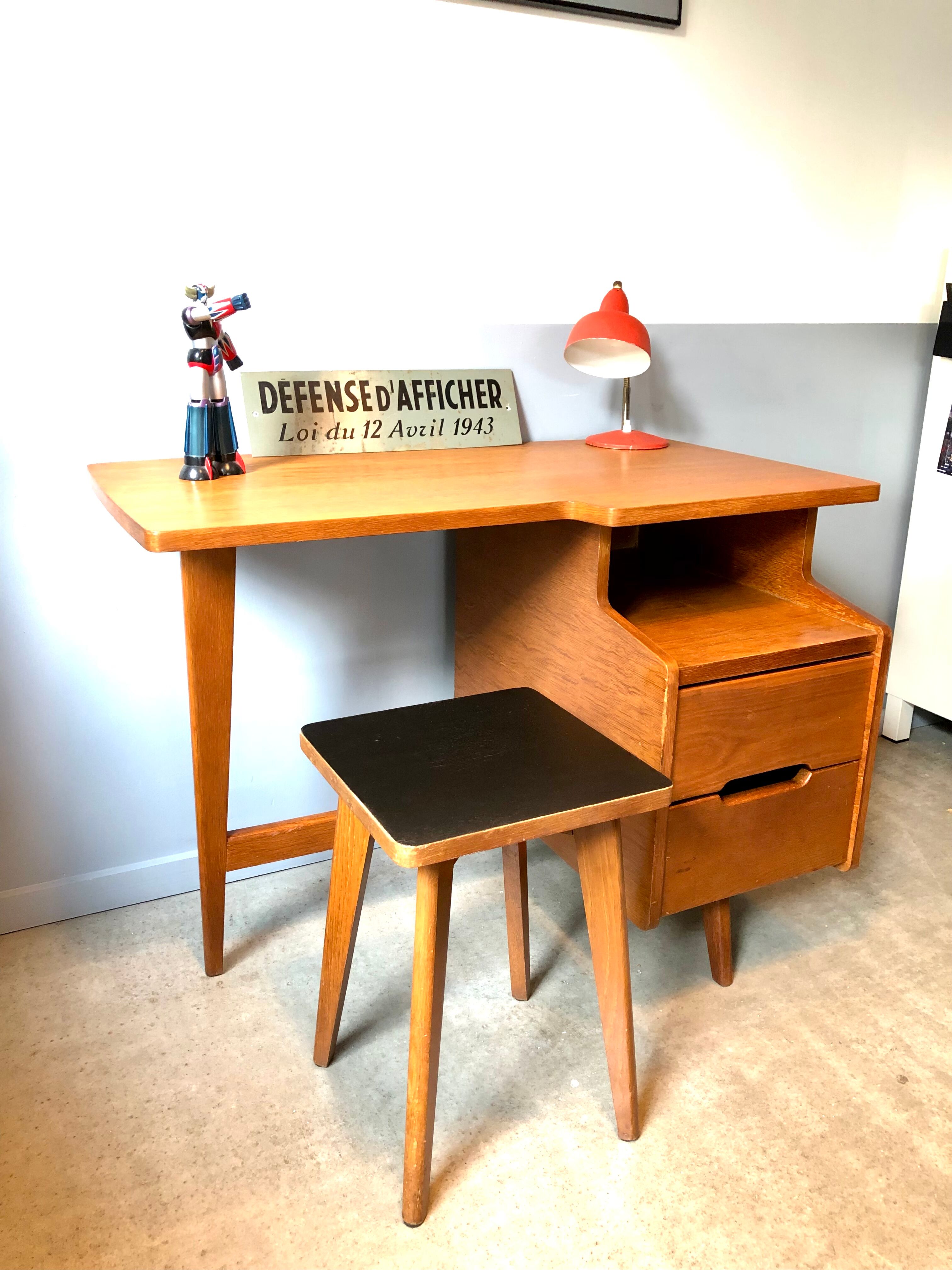 Bureau et tabouret Jacques Hauville