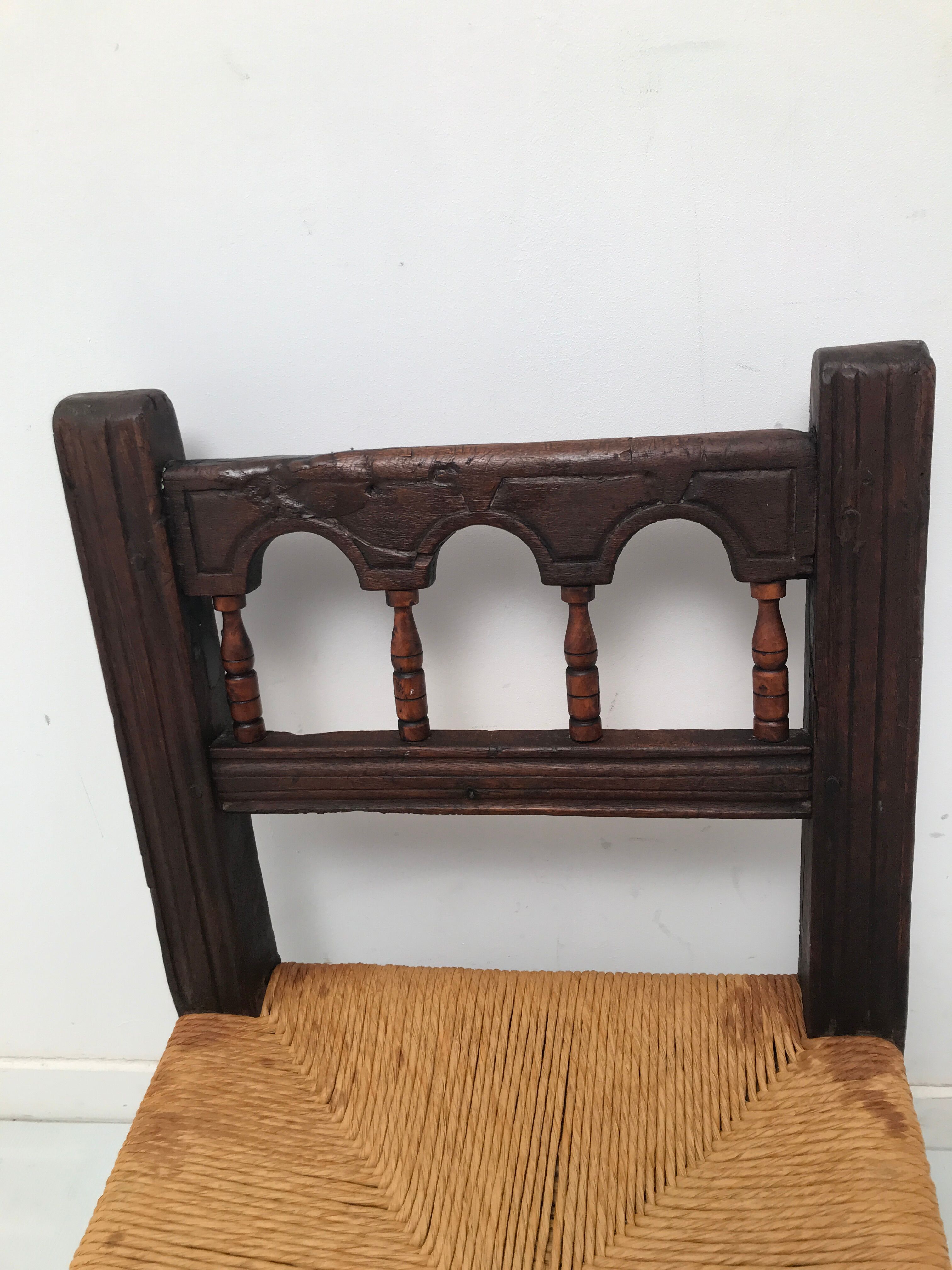 Vintage children's straw chair 70