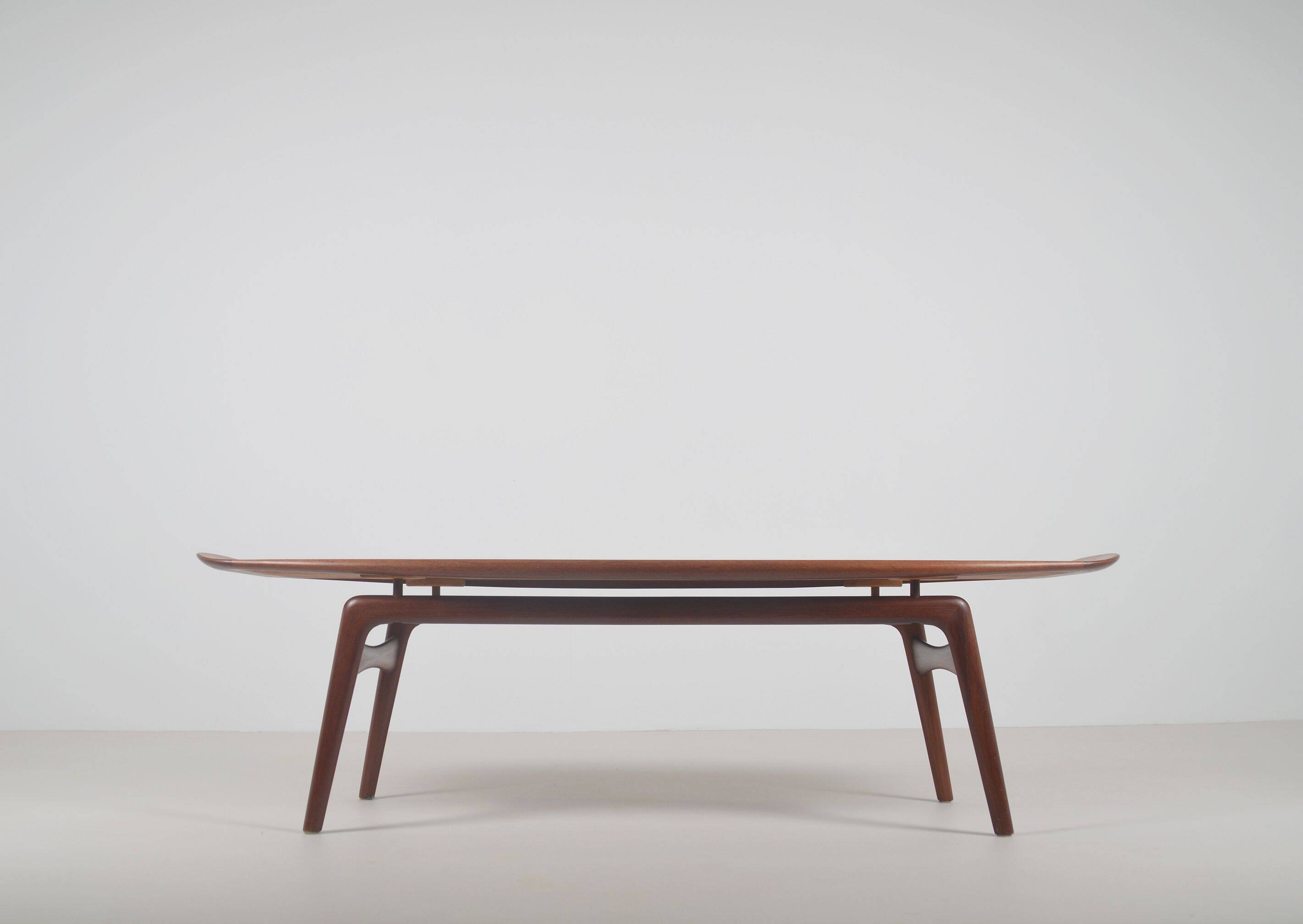 Danish 'Surfboard' coffee table by Arne Hovmand Olsen for Mogens Kold, 1950