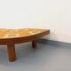 Barrois vintage shell-patterned comma coffee table in wood and ceramic.