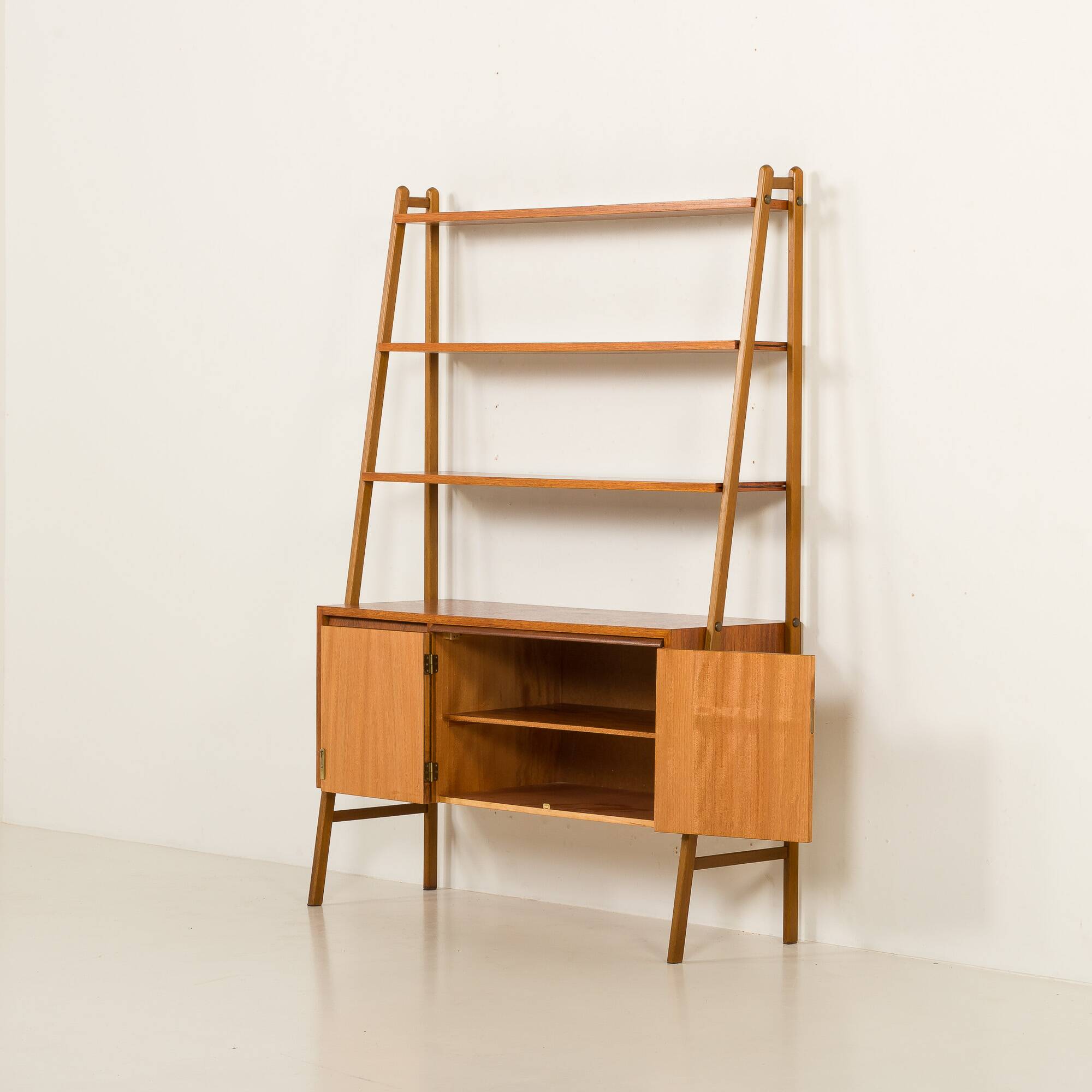 Scandinavian mid century bookcase with a desk, Sweden 1960s