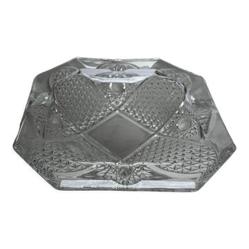 Octagonal glass ashtray