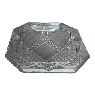 Octagonal glass ashtray
