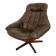 Vintage danish mid century leather swivel egg chair by bramin 1960,s