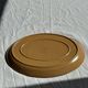 Large oval Sarreguemines stoneware dish with brown border 27x37