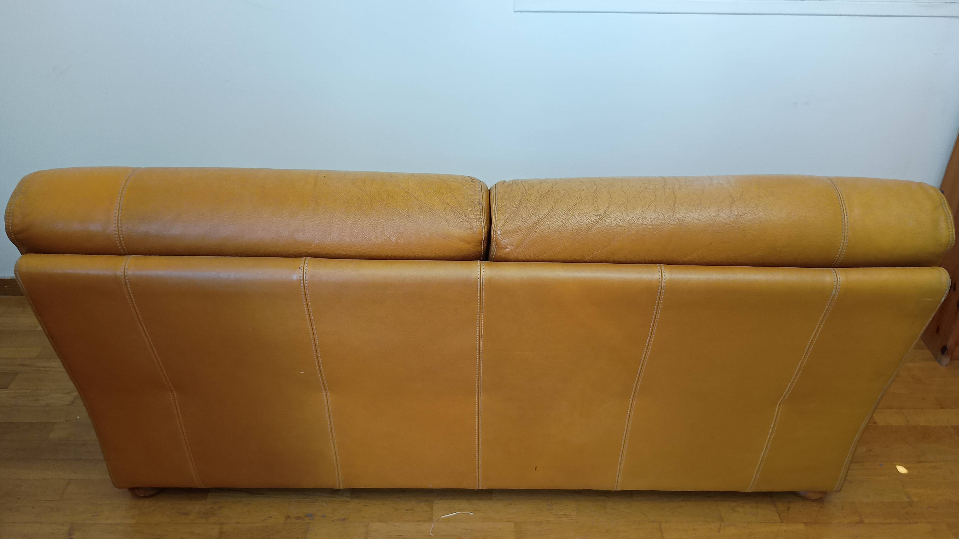 Camel leather sofa