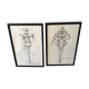 Lot of 2 framed fashion illustrations Paco Rabanne