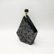 Polygonal black ceramic iridescent lamp 1980s memphis milano light table retro