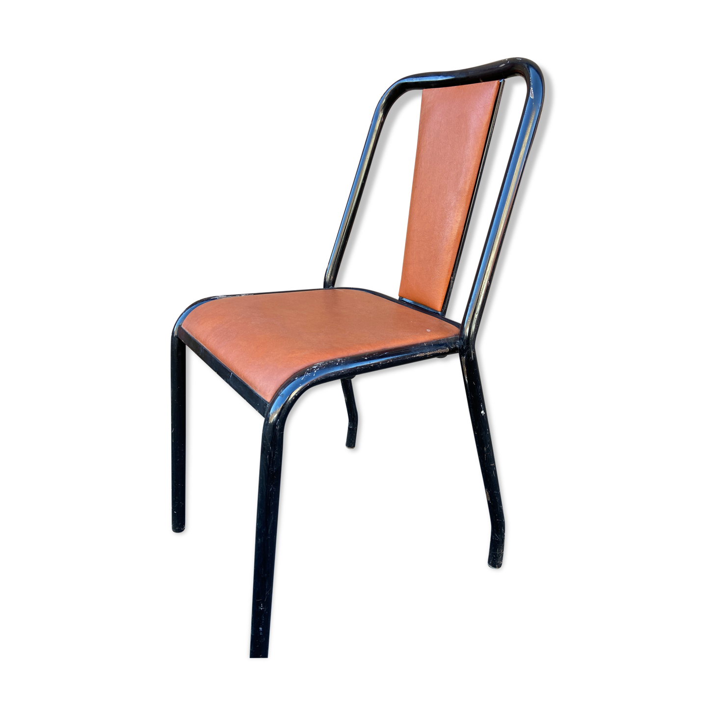 Vintage school chair faux leather 1960