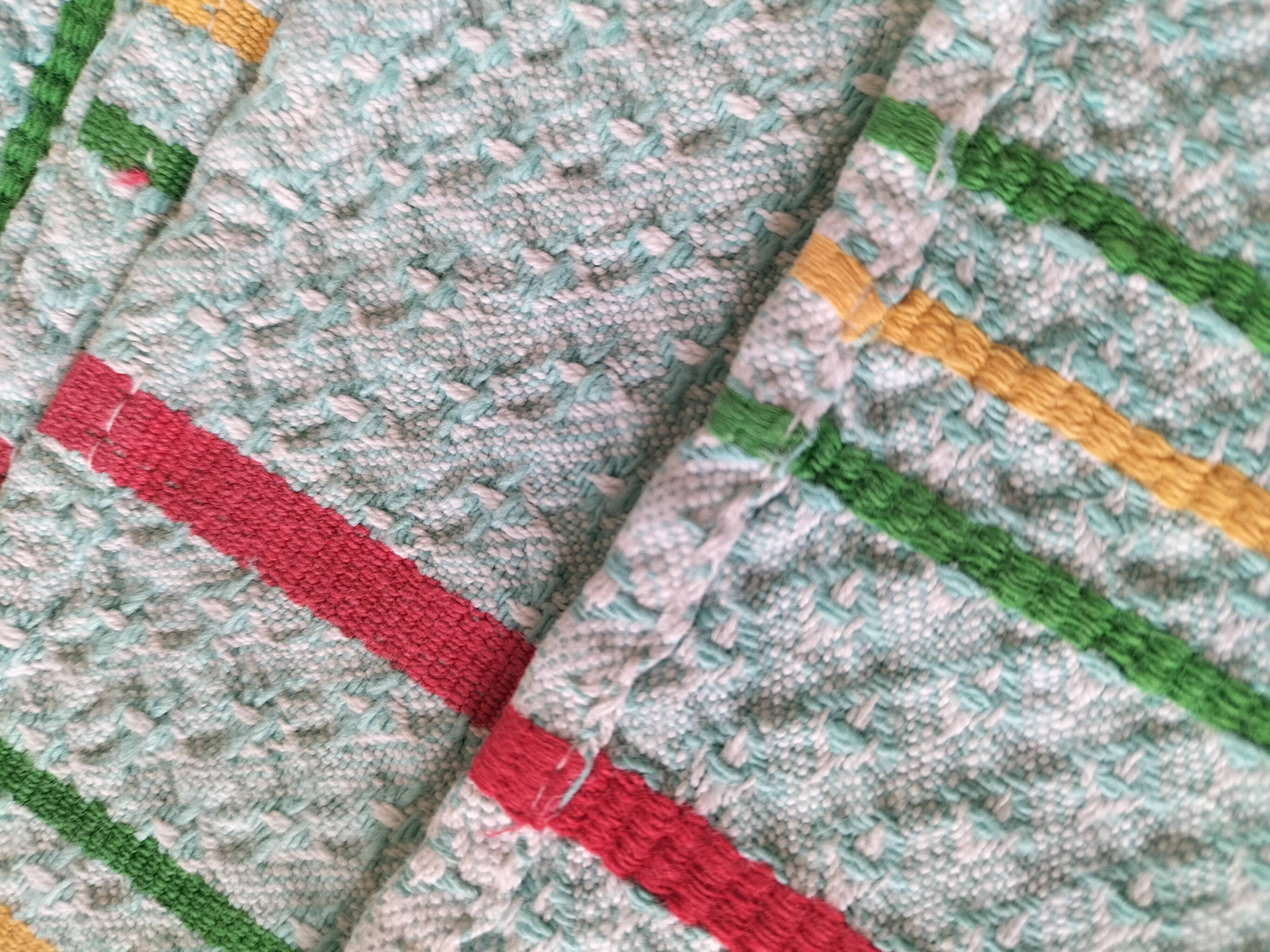 Ensemble nappe et 11 serviettes coton damassé vintage