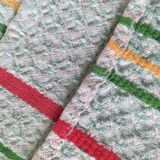 Ensemble nappe et 11 serviettes coton damassé vintage