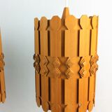 3 Scandinavian suspensions vintage pine 1960