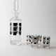 Vintage Art Deco Karl Palda Liqueur Set – Transparent Crystal Glass with Silver Details, 1 Decanter + 4 Glasses