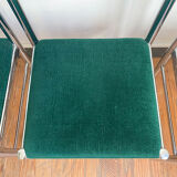 Lot of 4 green velvet chairs