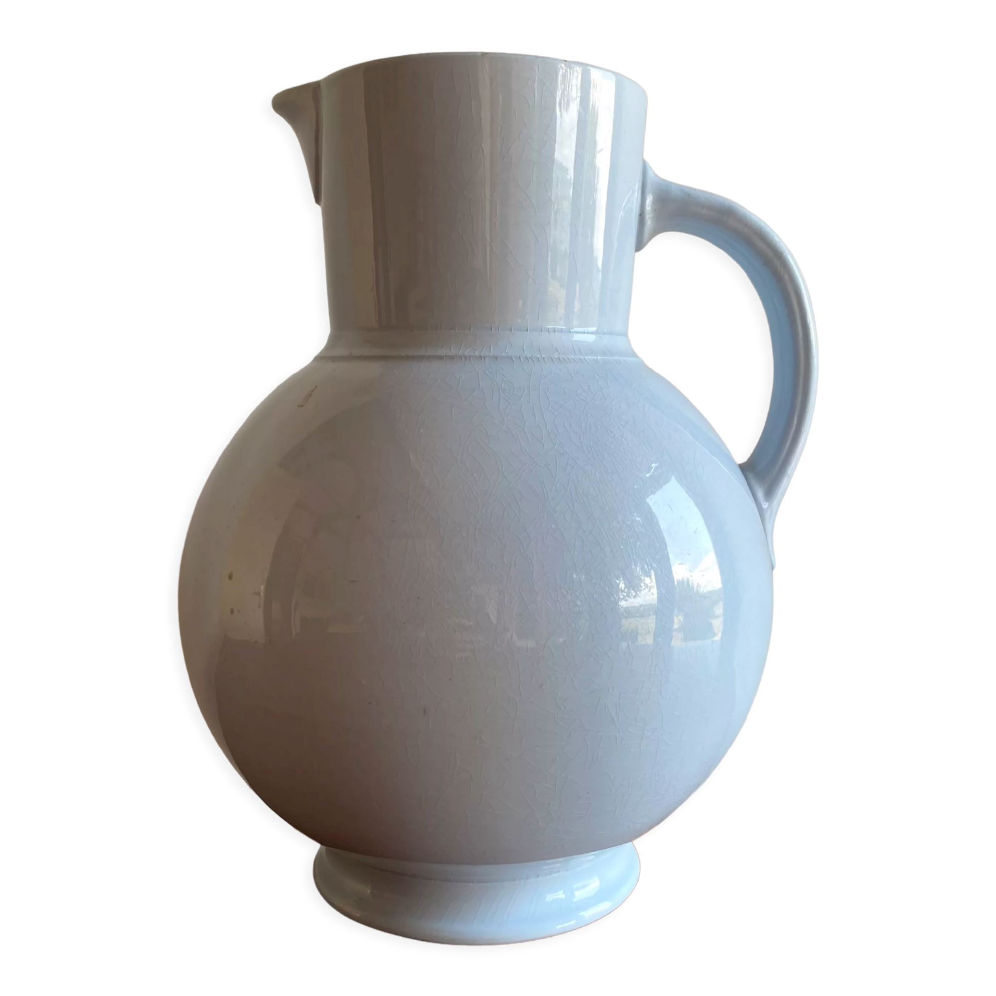 Antique vase in pale blue ceramic